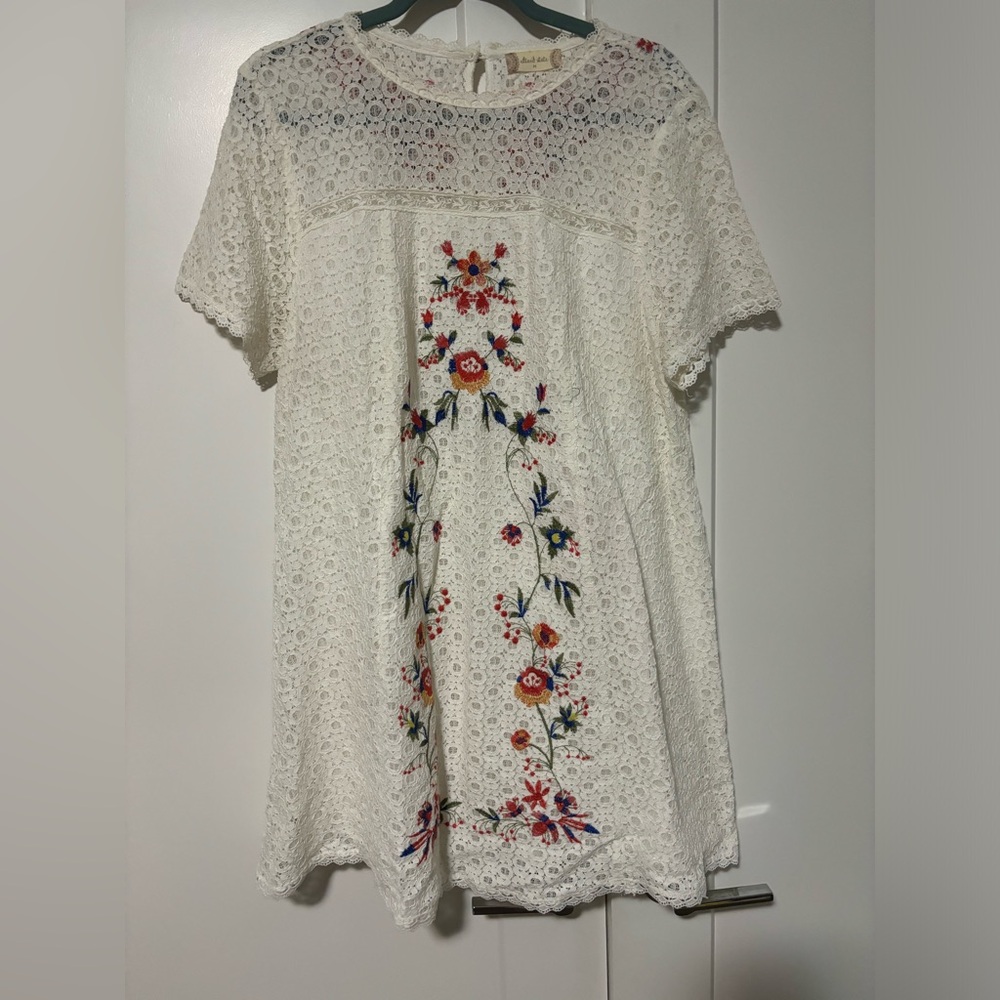 Altar’d State Lace Dress with floral details- Size Medium